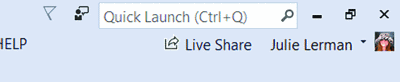 单击“Live Share”按钮可以激活新的 Live Share 会话