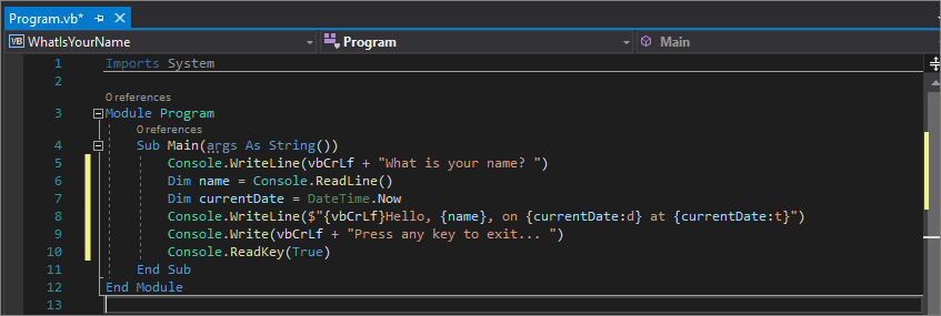 在Visual Studio中使用Visual Basic教程：创建一个控制台应用-CSDN博客
