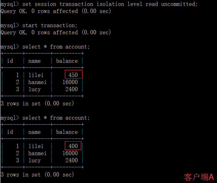 【1】MySQL的四种事务隔离级别