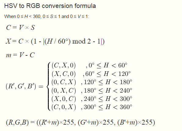 RGB 和 HSV 互相转换算法_rgb转hsv公式-CSDN博客