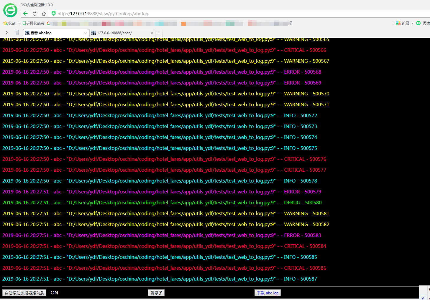 使用py 和flask 实现的服务器系统目录浏览，日志文件实时显示到网页的功能_flask 显示服务器文件夹内容,可操作,进入子文件夹等CSDN博客