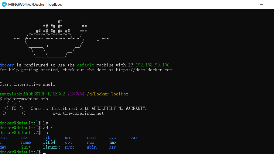 Docker Quickstart Terminal 启动方式