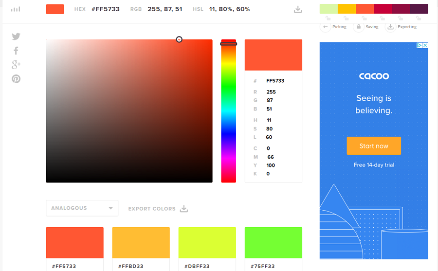 HTML Color Codes – 超方便的色彩选取和复用工具