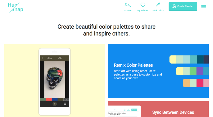 Hue Snap – 定制化的色彩搭配和分享工具