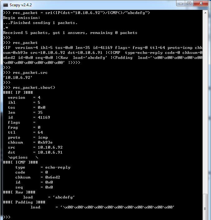 Python3+Scapy安装使用教程