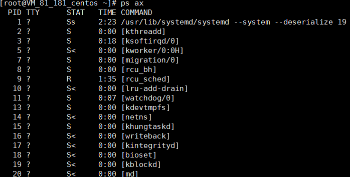 linux 查看进程命令