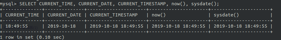 Mysql中CURRENT_TIMESTAMP,CURRENT_DATE,CURRENT_TIME,now(),sysdate()各项值的区别