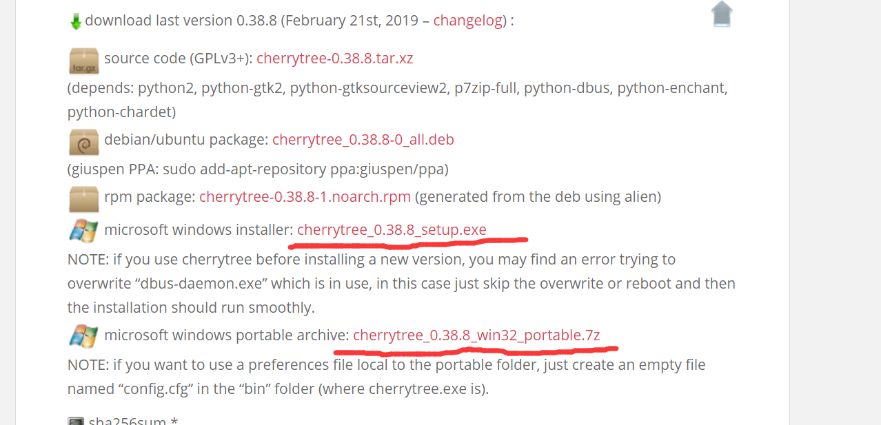 instaling CherryTree 1.0.2.0