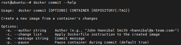 docker commit 语法