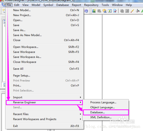 SQL SERVER逆向工程将数据库导入PowerDesigner