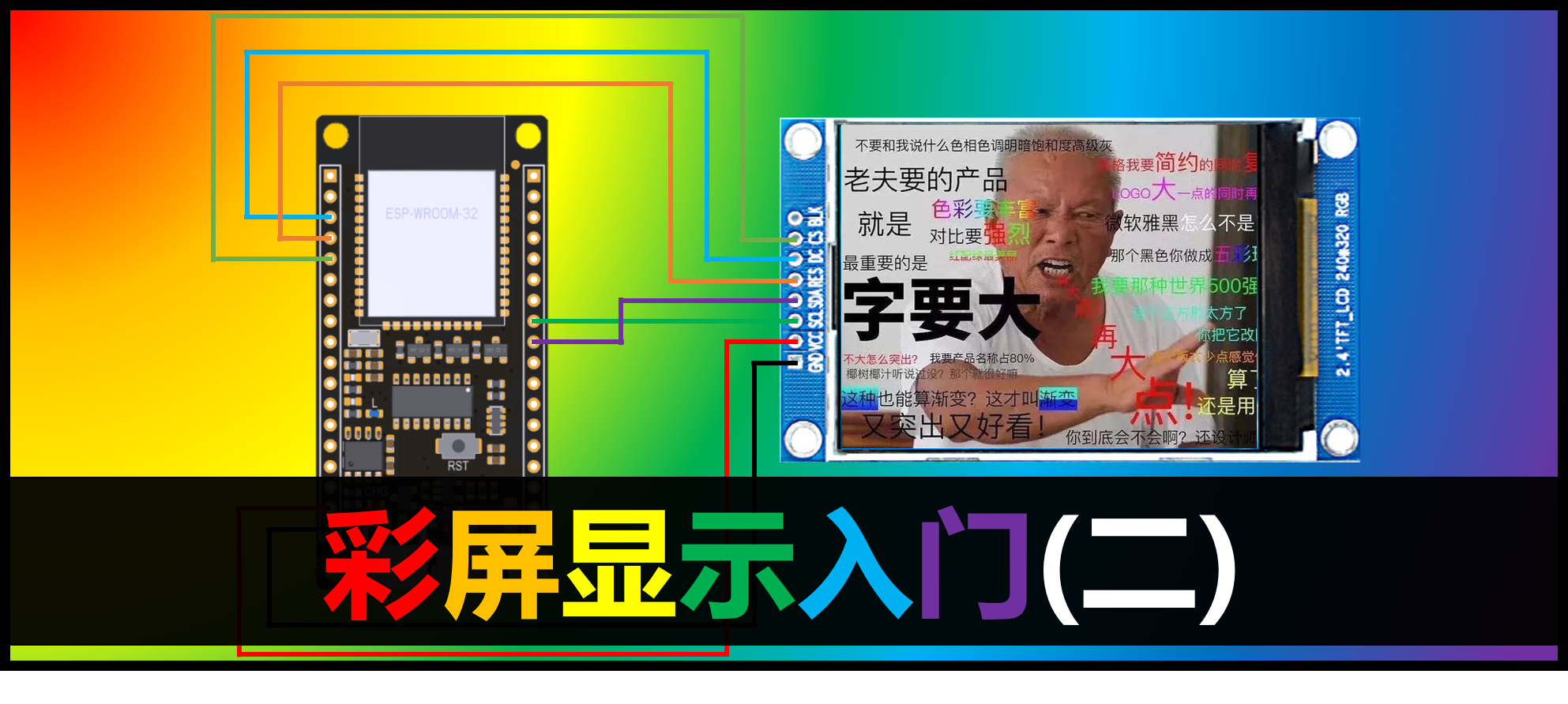  彩屏显示入门（二）：颜色设置与文本显示 | ESP32学习之旅-Arduino版
