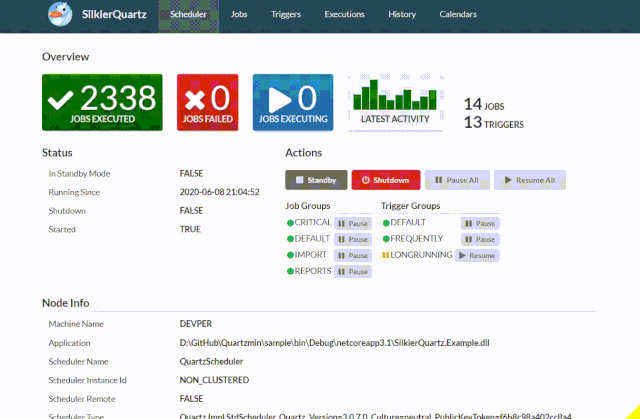 SilkierQuartz 1.0.21  发布， 是一个 Quartz.NET 的强大且简单的Web管理工具和承载组件...