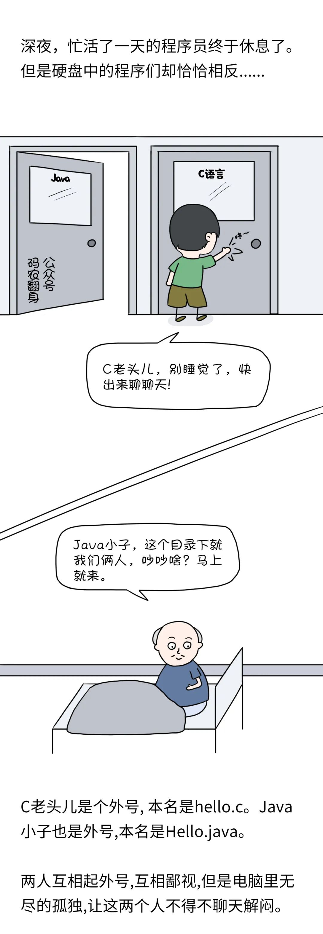 漫画 Java小子和c老头儿的硬盘夜话 码农翻身 程序员信息网 程序员信息网