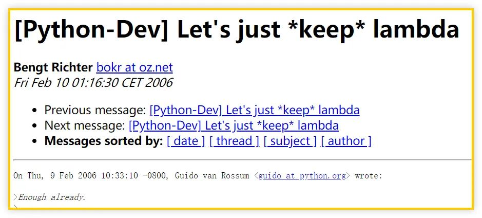 Python 之父为什么嫌弃 lambda 匿名函数？ 