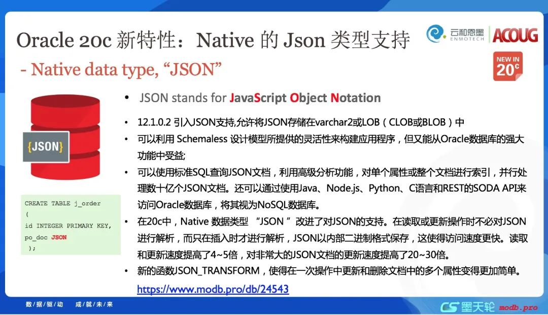 Oracle 20c 新特性：原生的 JSON 数据类型(Native JSON Datatype)第1张