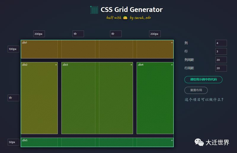 使用CSS Grid Generator来快速使用及学习Grid 布局_粉丝们务必加入微信 