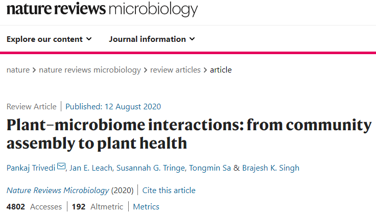 Nature综述 植物与微生物组的相互作用 从群落装配到植物健康 上 刘永鑫的博客 宏基因组公众号 Csdn博客