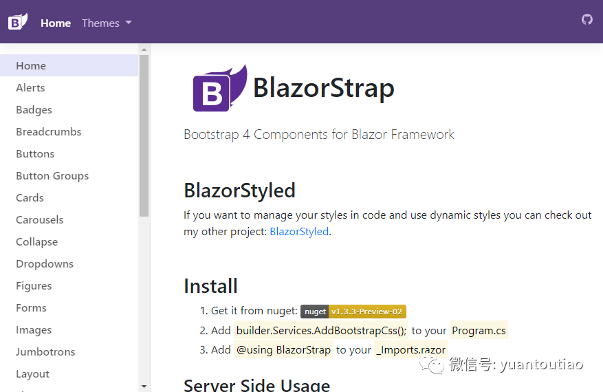 Bootstrap blazor