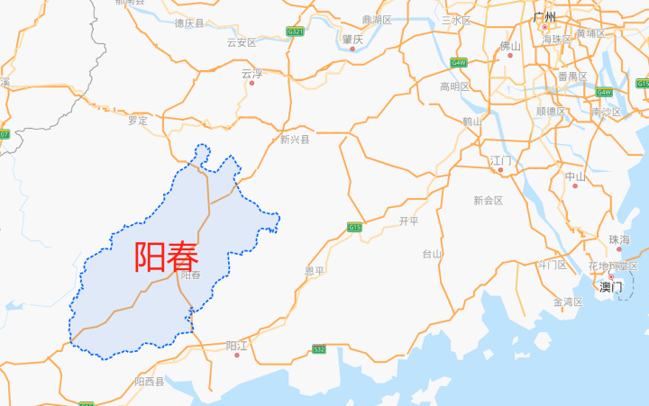 在众多资料中,我发现了阳春市,那是广东西部沿海城市阳江管辖的一个