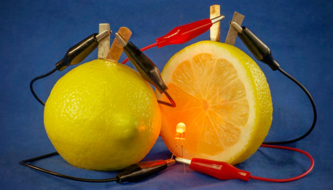 lemon battery experiment led light