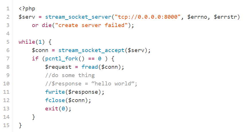 PHP SOCKET编程