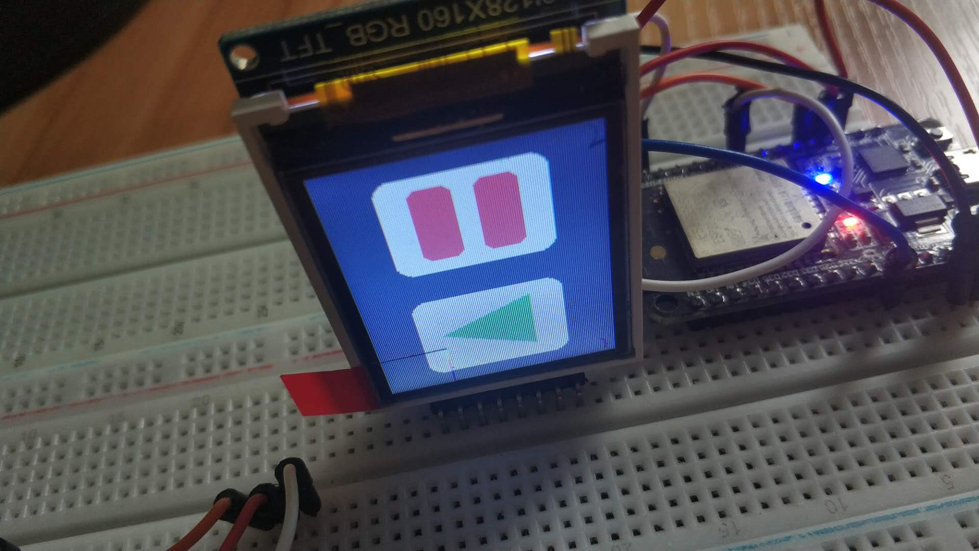 Configuration of three libraries and sample program effects of ESP32+1. ...