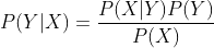 P(Y|X)=\frac{P(X|Y)P(Y)}{P(X)}
