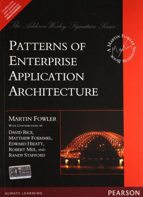 Patterns of Enterprise Application Architecture by Martin Fowler