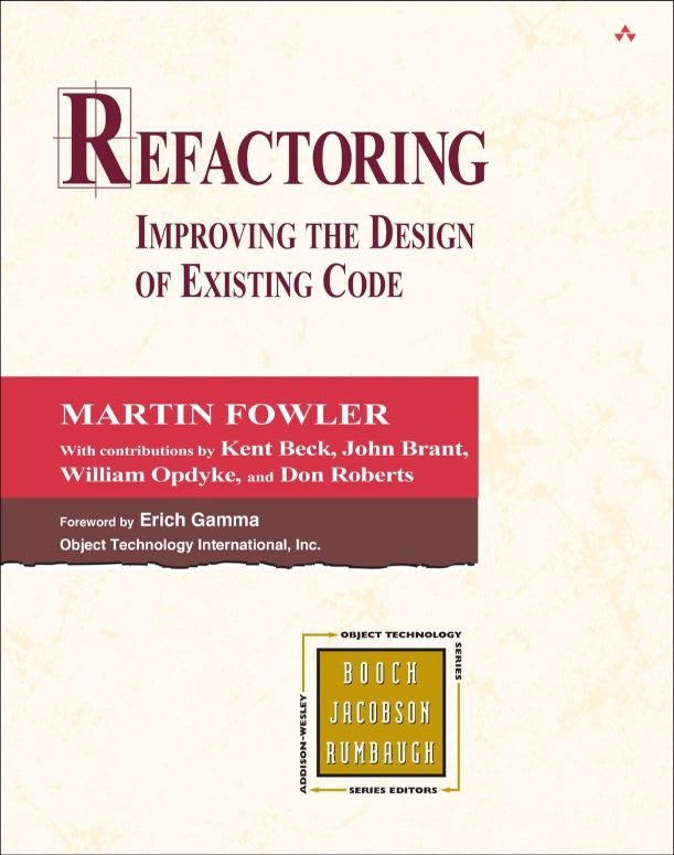 Refactoring: Improving the Design of Existing Code by Martin Fowler