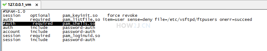 方式一： pam.d/vsftpd 文件