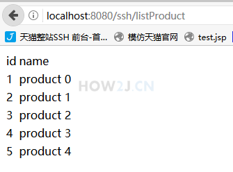 访问http://127.0.0.1/listProduct