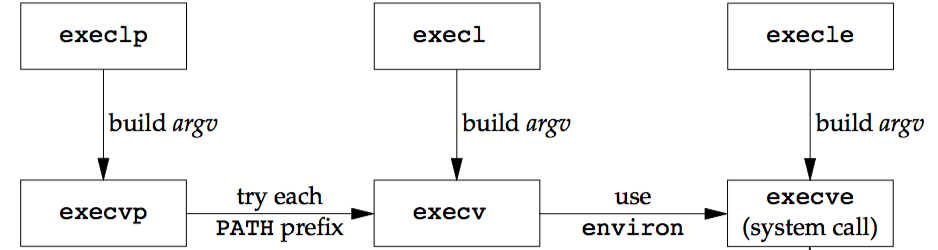 6 个 exec 函数的关系